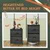 imageWLIVE Night Stand Small 2 Drawer Dresser Nightstand with Fabric Bins for Bedroom Closet Dorm Rustic Brown Wood Grain Print 118quot D x 157quot W x 209quot HCharcoal Black Wood Grain Printtall
