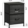 imageWLIVE Night Stand Small 2 Drawer Dresser Nightstand with Fabric Bins for Bedroom Closet Dorm Rustic Brown Wood Grain Print 118quot D x 157quot W x 209quot HCharcoal Black Wood Grain Print