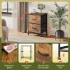 imageWLIVE Night Stand Small 2 Drawer Dresser Nightstand with Fabric Bins for Bedroom Closet Dorm Rustic Brown Wood Grain Print 118quot D x 157quot W x 209quot HRustic Brown