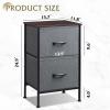 imageWLIVE Night Stand Small 2 Drawer Dresser Nightstand with Fabric Bins for Bedroom Closet Dorm Rustic Brown Wood Grain Print 118quot D x 157quot W x 209quot HDark Greytall