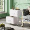 imageWLIVE Night Stand Small 2 Drawer Dresser Nightstand with Fabric Bins for Bedroom Closet Dorm Rustic Brown Wood Grain Print 118quot D x 157quot W x 209quot HWhite
