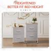 imageWLIVE Night Stand Small 2 Drawer Dresser Nightstand with Fabric Bins for Bedroom Closet Dorm Rustic Brown Wood Grain Print 118quot D x 157quot W x 209quot HLight Greytall
