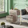 imageWLIVE Night Stand Small 2 Drawer Dresser Nightstand with Fabric Bins for Bedroom Closet Dorm Rustic Brown Wood Grain Print 118quot D x 157quot W x 209quot HGreige Oak