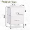 imageWLIVE Night Stand Small 2 Drawer Dresser Nightstand with Fabric Bins for Bedroom Closet Dorm Rustic Brown Wood Grain Print 118quot D x 157quot W x 209quot HWhitetall
