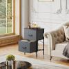 imageWLIVE Night Stand Small 2 Drawer Dresser Nightstand with Fabric Bins for Bedroom Closet Dorm Rustic Brown Wood Grain Print 118quot D x 157quot W x 209quot HDrak Greytall