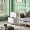 imageWLIVE Night Stand Small 2 Drawer Dresser Nightstand with Fabric Bins for Bedroom Closet Dorm Rustic Brown Wood Grain Print 118quot D x 157quot W x 209quot HWhitetall