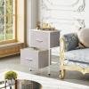 imageWLIVE Night Stand Small 2 Drawer Dresser Nightstand with Fabric Bins for Bedroom Closet Dorm Rustic Brown Wood Grain Print 118quot D x 157quot W x 209quot HLight Greytall