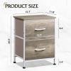 imageWLIVE Night Stand Small 2 Drawer Dresser Nightstand with Fabric Bins for Bedroom Closet Dorm Rustic Brown Wood Grain Print 118quot D x 157quot W x 209quot HGreige Oak