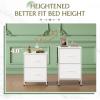 imageWLIVE Night Stand Small 2 Drawer Dresser Nightstand with Fabric Bins for Bedroom Closet Dorm Rustic Brown Wood Grain Print 118quot D x 157quot W x 209quot HWhitetall