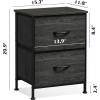 imageWLIVE Night Stand Small 2 Drawer Dresser Nightstand with Fabric Bins for Bedroom Closet Dorm Rustic Brown Wood Grain Print 118quot D x 157quot W x 209quot HCharcoal Black Wood Grain Print