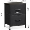 imageWLIVE Night Stand Small 2 Drawer Dresser Nightstand with Fabric Bins for Bedroom Closet Dorm Rustic Brown Wood Grain Print 118quot D x 157quot W x 209quot HCharcoal Black