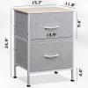 imageWLIVE Night Stand Small 2 Drawer Dresser Nightstand with Fabric Bins for Bedroom Closet Dorm Rustic Brown Wood Grain Print 118quot D x 157quot W x 209quot HLight Greytall