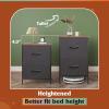 imageWLIVE Night Stand Small 2 Drawer Dresser Nightstand with Fabric Bins for Bedroom Closet Dorm Rustic Brown Wood Grain Print 118quot D x 157quot W x 209quot HBlack and Rustic Browntall