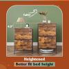 imageWLIVE Night Stand Small 2 Drawer Dresser Nightstand with Fabric Bins for Bedroom Closet Dorm Rustic Brown Wood Grain Print 118quot D x 157quot W x 209quot HRustic Browntall