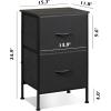 imageWLIVE Night Stand Small 2 Drawer Dresser Nightstand with Fabric Bins for Bedroom Closet Dorm Rustic Brown Wood Grain Print 118quot D x 157quot W x 209quot HCharcoal Blacktall