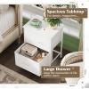 imageWLIVE Night Stand Small 2 Drawer Dresser Nightstand with Fabric Bins for Bedroom Closet Dorm Rustic Brown Wood Grain Print 118quot D x 157quot W x 209quot HWhite