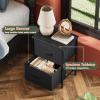 imageWLIVE Night Stand Small 2 Drawer Dresser Nightstand with Fabric Bins for Bedroom Closet Dorm Rustic Brown Wood Grain Print 118quot D x 157quot W x 209quot HCharcoal Black