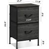 imageWLIVE Night Stand Small 2 Drawer Dresser Nightstand with Fabric Bins for Bedroom Closet Dorm Rustic Brown Wood Grain Print 118quot D x 157quot W x 209quot HCharcoal Black Wood Grain Printtall
