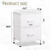 imageWLIVE Night Stand Small 2 Drawer Dresser Nightstand with Fabric Bins for Bedroom Closet Dorm Rustic Brown Wood Grain Print 118quot D x 157quot W x 209quot HWhite