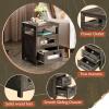 imageWLIVE Night Stand with Charger Station End Tables Bedroom Living Room Bed Side Table with 2 Wooden Storage Drawers Farmhouse Nightstand with USB Ports and Outlets Dark Rustic OakDark Rustic Oak