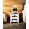 imageWLIVE Night Stand with Charger Station End Tables Bedroom Living Room Bed Side Table with 2 Wooden Storage Drawers Farmhouse Nightstand with USB Ports and Outlets Dark Rustic OakLight Grey