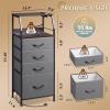 imageWLIVE Night Stand with Charger Station White Nightstand with LED Light and 4 Storage Drawers Tall Dresser for Bedroom 3748quot H Bedside Table with Fabric Bins Wood ShelfDark Grey