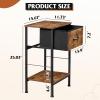 imageWLIVE Nightstand Bedside Side Table for Bedroom Dorm with Steel Frame Night Stand End Table with Fabric Storage Drawer Easy Assembly Rustic Brown Wood Grain Print 1173D 1567W 2503quot HRustic Brown Wood Grain Print