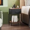 imageWLIVE Nightstand Bedside Side Table for Bedroom Dorm with Steel Frame Night Stand End Table with Fabric Storage Drawer Easy Assembly Rustic Brown Wood Grain Print 1173D 1567W 2503quot HBlack and Rustic Brown