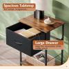imageWLIVE Nightstand Bedside Side Table for Bedroom Dorm with Steel Frame Night Stand End Table with Fabric Storage Drawer Easy Assembly Rustic Brown Wood Grain Print 1173D 1567W 2503quot HBlack and Rustic Brown
