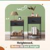 imageWLIVE Nightstand Bedside Side Table for Bedroom Dorm with Steel Frame Night Stand End Table with Fabric Storage Drawer Easy Assembly Rustic Brown Wood Grain Print 1173D 1567W 2503quot HBlack and Rustic Brown