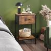 imageWLIVE Nightstand Bedside Side Table for Bedroom Dorm with Steel Frame Night Stand End Table with Fabric Storage Drawer Easy Assembly Rustic Brown Wood Grain Print 1173D 1567W 2503quot HRustic Brown Wood Grain Print