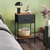 imageWLIVE Nightstand Bedside Side Table for Bedroom Dorm with Steel Frame Night Stand End Table with Fabric Storage Drawer Easy Assembly Rustic Brown Wood Grain Print 1173D 1567W 2503quot HBlack and Rustic Brown