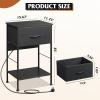 imageWLIVE Nightstand Bedside Side Table for Bedroom Dorm with Steel Frame Night Stand End Table with Fabric Storage Drawer Easy Assembly Rustic Brown Wood Grain Print 1173D 1567W 2503quot HBlack