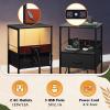 imageWLIVE Nightstand Bedside Side Table for Bedroom Dorm with Steel Frame Night Stand End Table with Fabric Storage Drawer Easy Assembly Rustic Brown Wood Grain Print 1173D 1567W 2503quot HBlack
