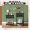 imageWLIVE Nightstand Bedside Side Table for Bedroom Dorm with Steel Frame Night Stand End Table with Fabric Storage Drawer Easy Assembly Rustic Brown Wood Grain Print 1173D 1567W 2503quot HBlack