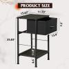 imageWLIVE Nightstand Bedside Side Table for Bedroom Dorm with Steel Frame Night Stand End Table with Fabric Storage Drawer Easy Assembly Rustic Brown Wood Grain Print 1173D 1567W 2503quot HBlack