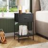 imageWLIVE Nightstand Bedside Side Table for Bedroom Dorm with Steel Frame Night Stand End Table with Fabric Storage Drawer Easy Assembly Rustic Brown Wood Grain Print 1173D 1567W 2503quot HBlack