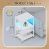 imageWLIVE Nightstand Bedside Side Table for Bedroom Dorm with Steel Frame Night Stand End Table with Fabric Storage Drawer Easy Assembly Rustic Brown Wood Grain Print 1173D 1567W 2503quot HWhite