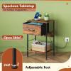 imageWLIVE Nightstand Bedside Side Table for Bedroom Dorm with Steel Frame Night Stand End Table with Fabric Storage Drawer Easy Assembly Rustic Brown Wood Grain Print 1173D 1567W 2503quot HRustic Brown Wood Grain Print
