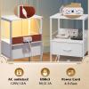 imageWLIVE Nightstand Bedside Side Table for Bedroom Dorm with Steel Frame Night Stand End Table with Fabric Storage Drawer Easy Assembly Rustic Brown Wood Grain Print 1173D 1567W 2503quot HWhite