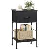 imageWLIVE Nightstand Bedside Side Table for Bedroom Dorm with Steel Frame Night Stand End Table with Fabric Storage Drawer Easy Assembly Rustic Brown Wood Grain Print 1173D 1567W 2503quot HBlack
