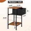 imageWLIVE Nightstand Bedside Side Table for Bedroom Dorm with Steel Frame Night Stand End Table with Fabric Storage Drawer Easy Assembly Rustic Brown Wood Grain Print 1173D 1567W 2503quot HBlack and Rustic Brown
