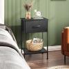 imageWLIVE Nightstand Bedside Side Table for Bedroom Dorm with Steel Frame Night Stand End Table with Fabric Storage Drawer Easy Assembly Rustic Brown Wood Grain Print 1173D 1567W 2503quot HBlack