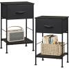 imageWLIVE Nightstand Bedside Side Table for Bedroom Dorm with Steel Frame Night Stand End Table with Fabric Storage Drawer Easy Assembly Rustic Brown Wood Grain Print 1173D 1567W 2503quot HBlack