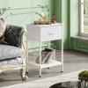 imageWLIVE Nightstand Bedside Side Table for Bedroom Dorm with Steel Frame Night Stand End Table with Fabric Storage Drawer Easy Assembly Rustic Brown Wood Grain Print 1173D 1567W 2503quot HWhite