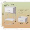 imageWLIVE Nightstand Bedside Side Table for Bedroom Dorm with Steel Frame Night Stand End Table with Fabric Storage Drawer Easy Assembly Rustic Brown Wood Grain Print 1173D 1567W 2503quot HWhite