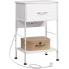 imageWLIVE Nightstand Bedside Side Table for Bedroom Dorm with Steel Frame Night Stand End Table with Fabric Storage Drawer Easy Assembly Rustic Brown Wood Grain Print 1173D 1567W 2503quot HWhite