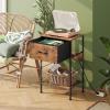 imageWLIVE Nightstand Bedside Side Table for Bedroom Dorm with Steel Frame Night Stand End Table with Fabric Storage Drawer Easy Assembly Rustic Brown Wood Grain Print 1173D 1567W 2503quot HRustic Brown Wood Grain Print