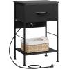 imageWLIVE Nightstand Bedside Side Table for Bedroom Dorm with Steel Frame Night Stand End Table with Fabric Storage Drawer Easy Assembly Rustic Brown Wood Grain Print 1173D 1567W 2503quot HBlack