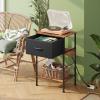 imageWLIVE Nightstand Bedside Side Table for Bedroom Dorm with Steel Frame Night Stand End Table with Fabric Storage Drawer Easy Assembly Rustic Brown Wood Grain Print 1173D 1567W 2503quot HBlack and Rustic Brown